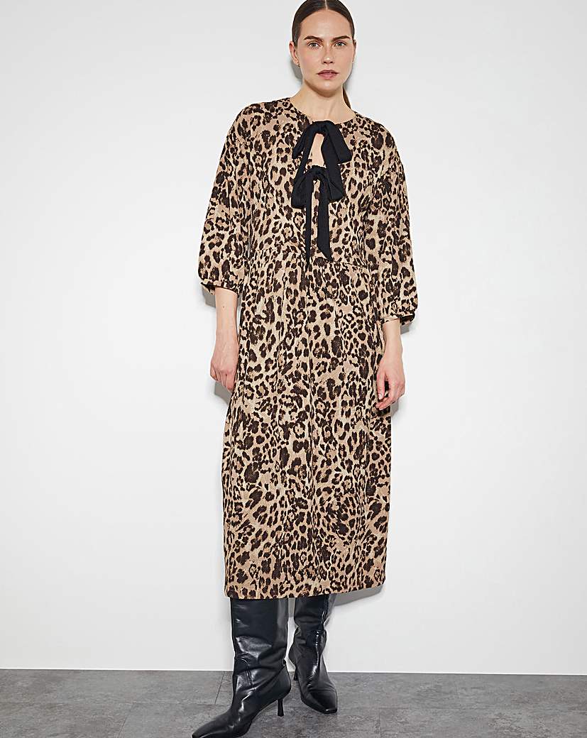 New In - Monsoon Archie Leopard Print Midi Dress