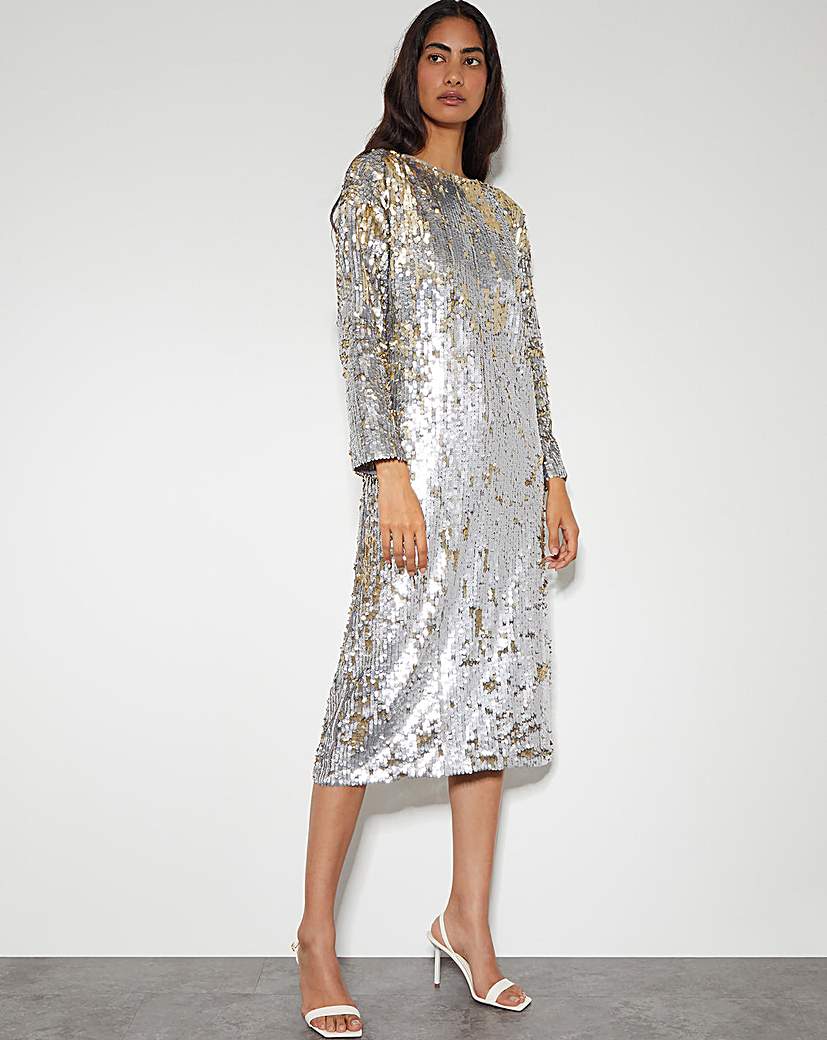 New In - Monsoon Marie Sequin Midi Dress