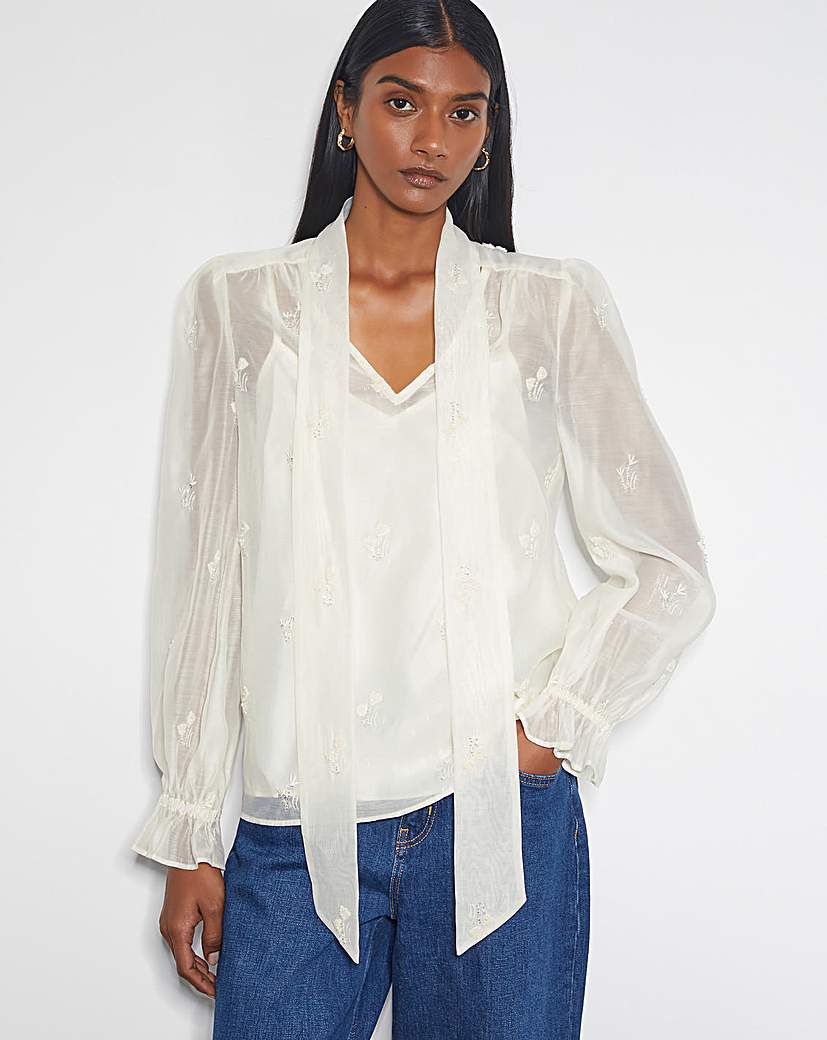 Monsoon Mae Organza Pussybow Blouse