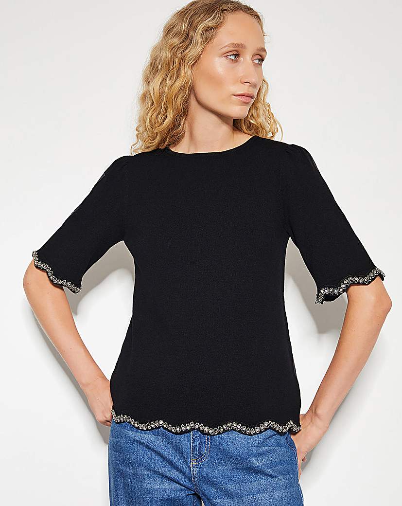 Monsoon Tia Diamante Trim Jumper