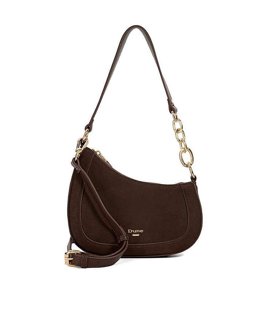 New In - Dune Direction Real Suede Shoulder Bag