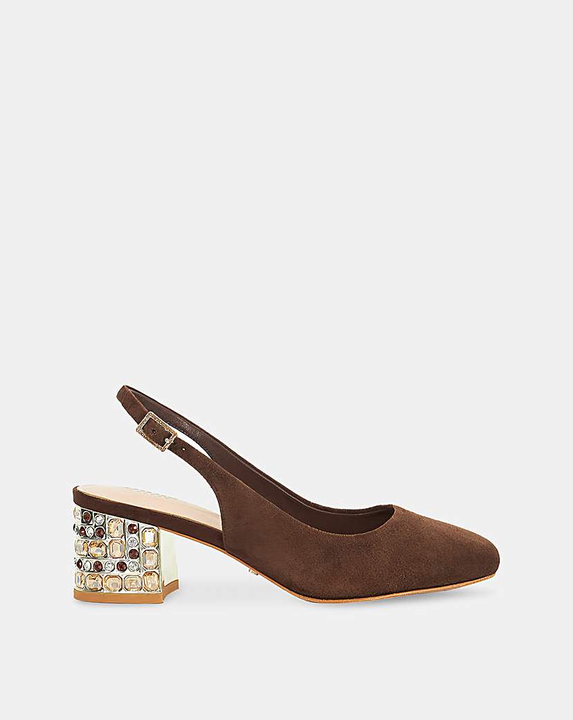 New In - Catharine Brown Suede Slingback Heel