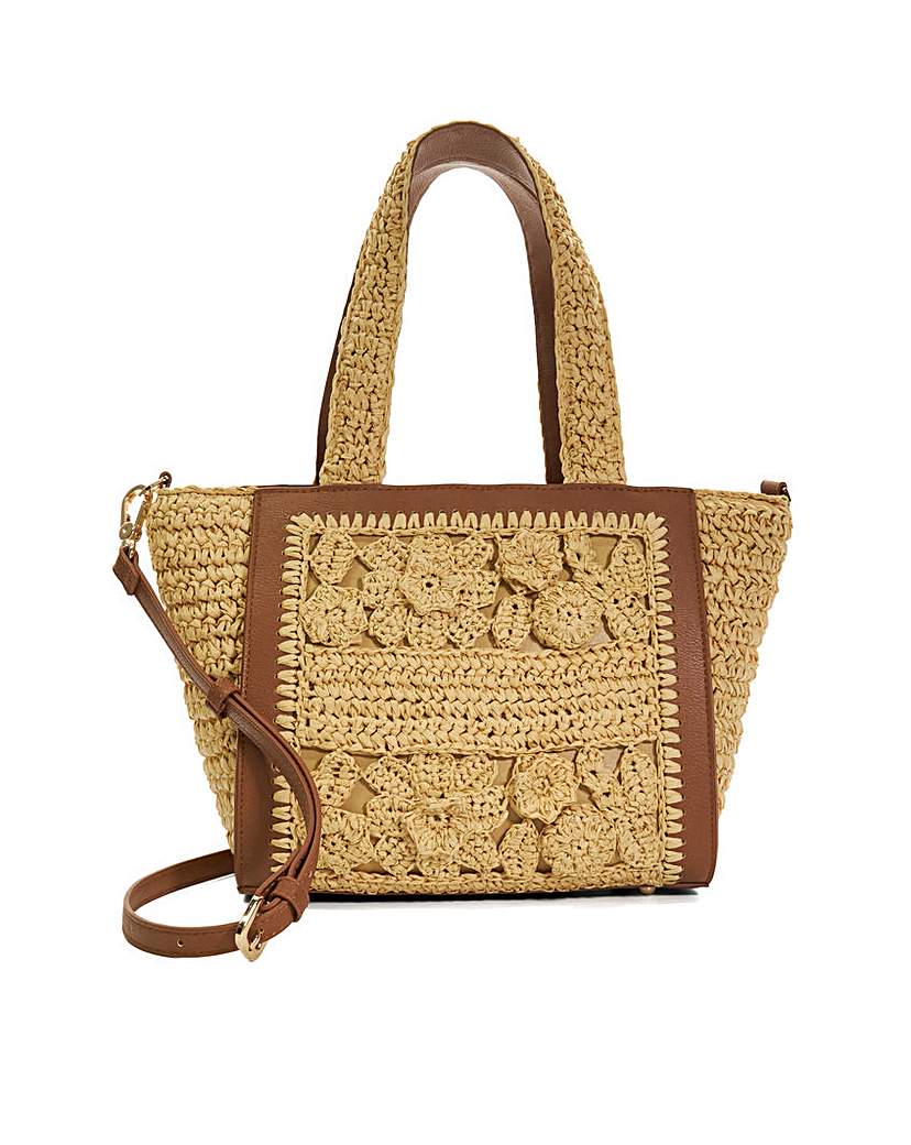 New In - Dune Daisy Floral Raffia Tote Bag