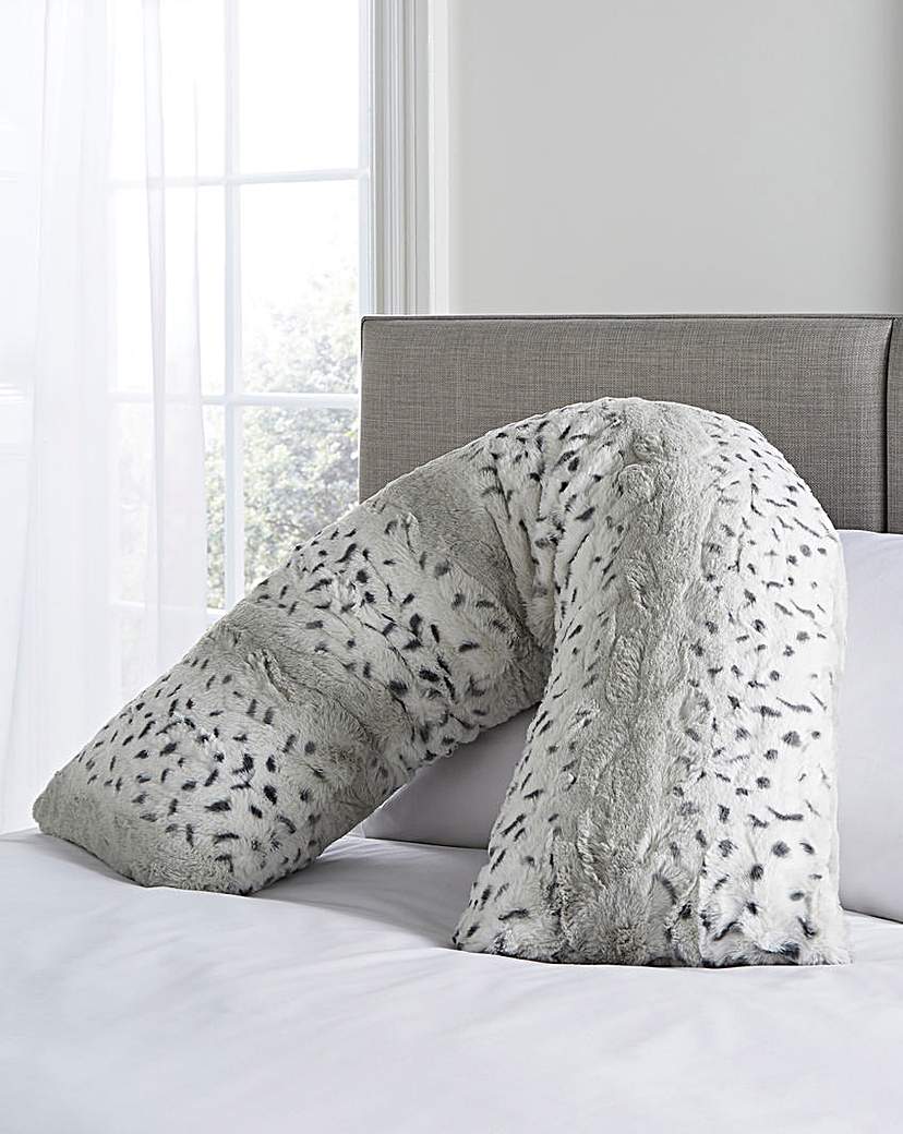 Leopard Print V Shape Faux Fur Pillow