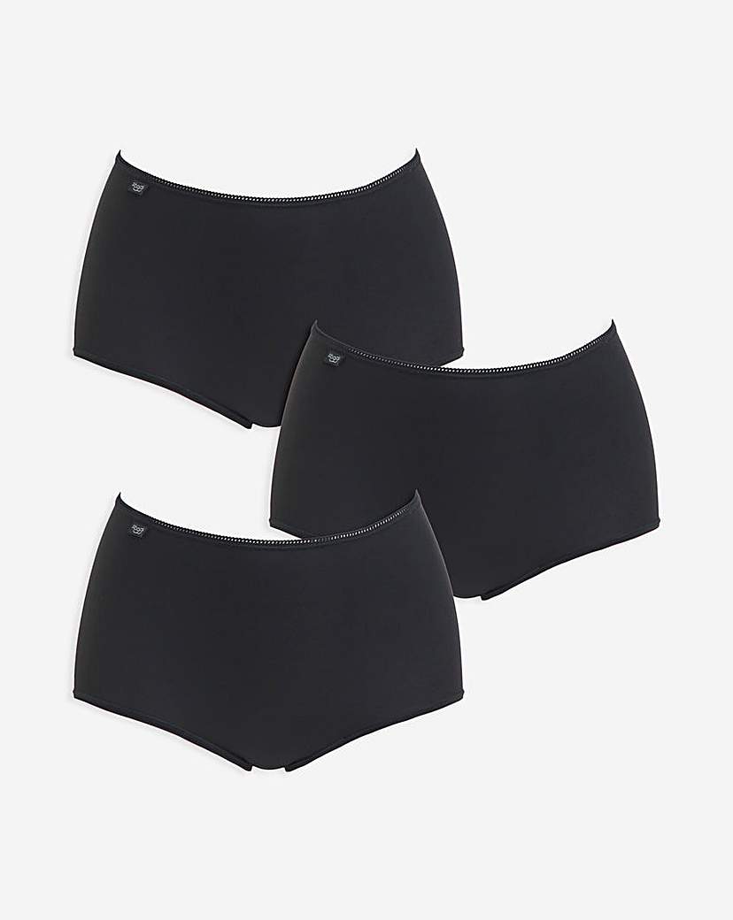 Sloggi 3Pk Microfibre Maxi Knicker Black