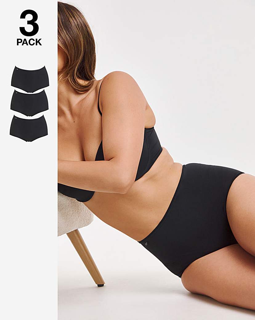 Sloggi 3Pk Microfibre Maxi Knicker Black