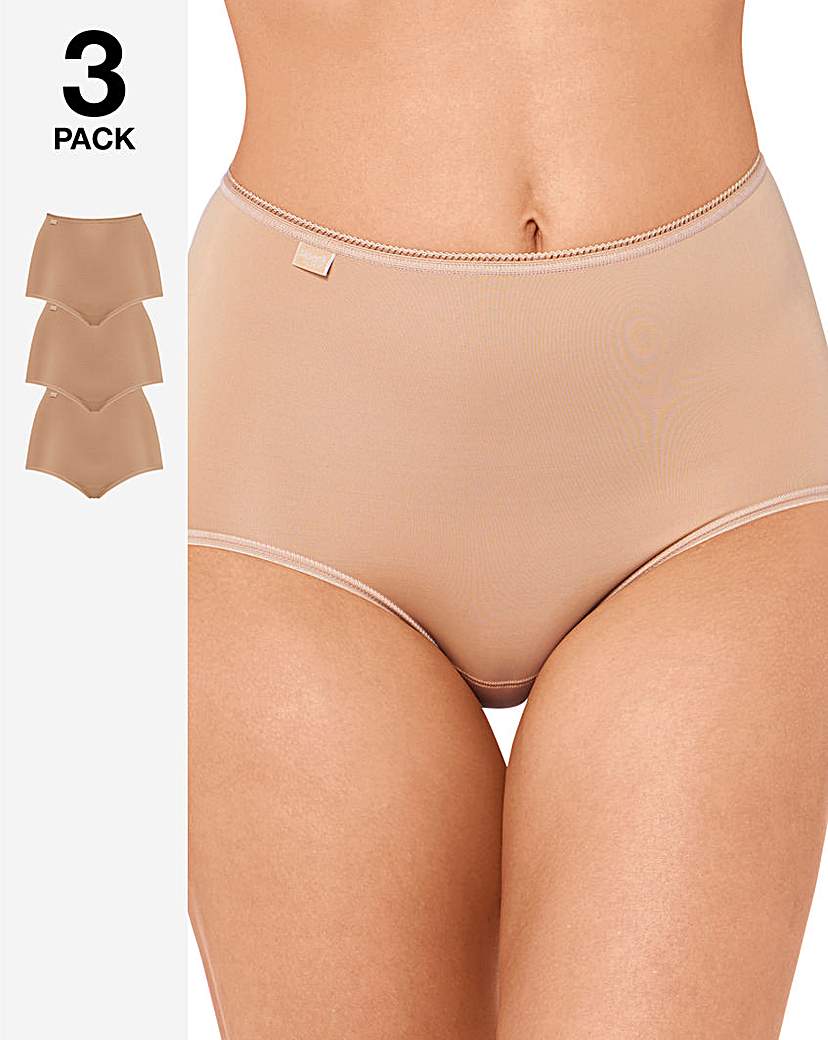 Sloggi 3Pk Microfibre Maxi Knicker Brush