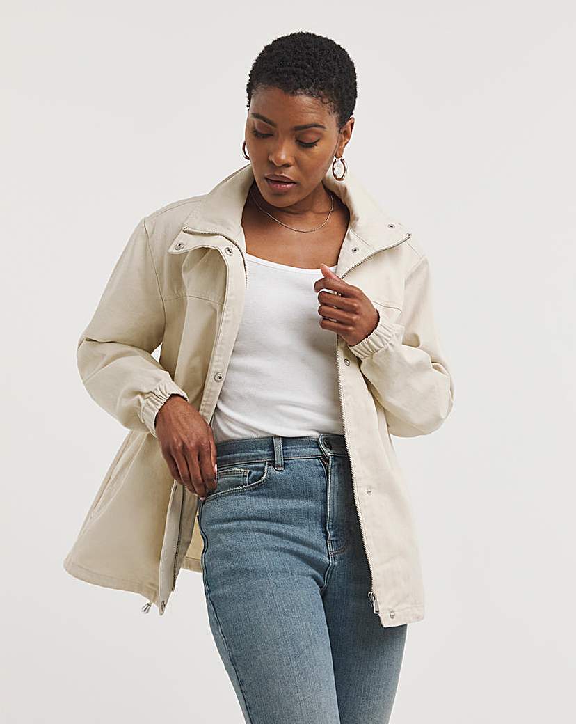 Stone Relaxed Utility Jacket