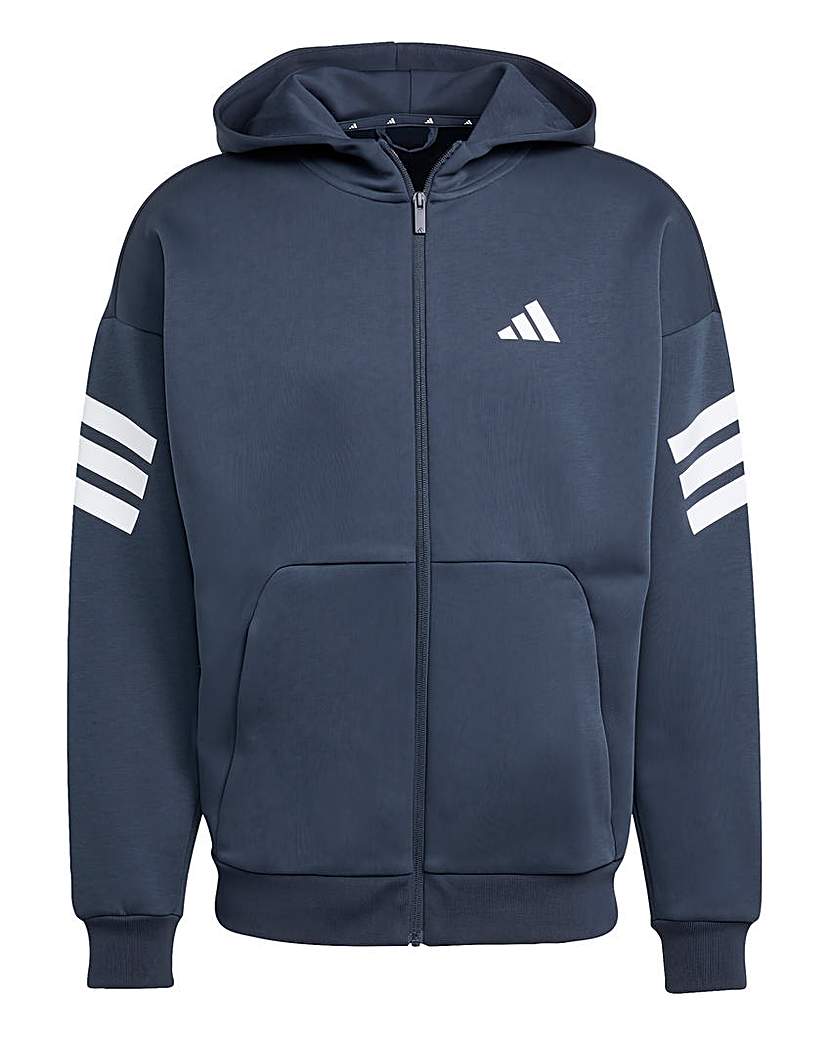 New In - adidas Fleece 3 Stripe Full Zip Hoodie