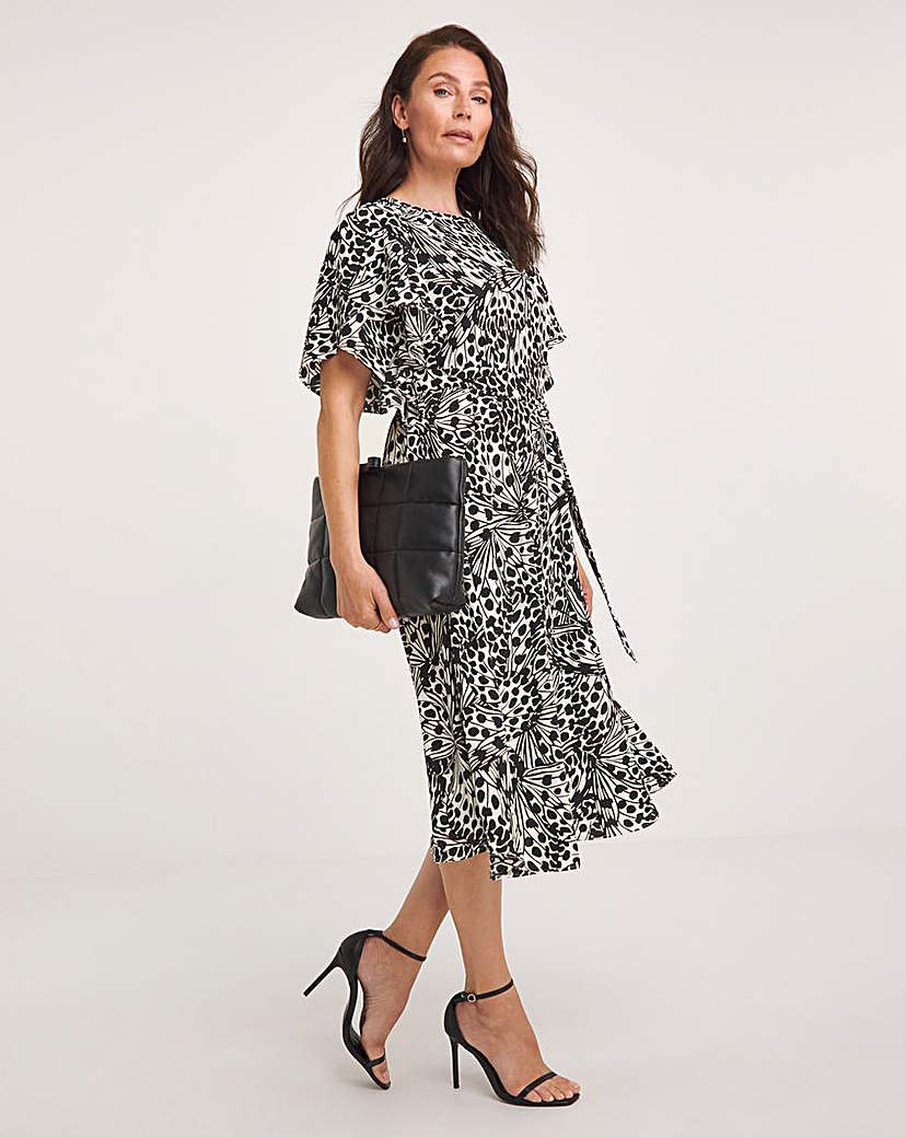 Joanna Hope Floral Petal Sleeve Dress