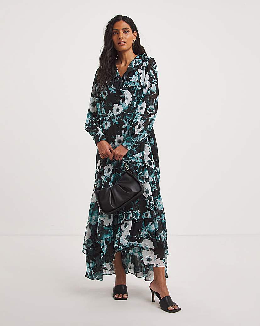 Joanna Hope Printed Wrap Maxi Dress