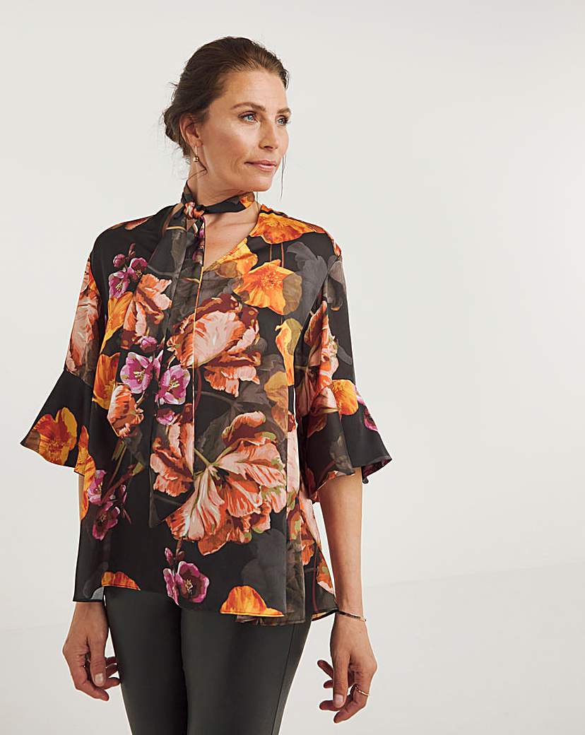 Joanna Hope Tie Neck Blouse