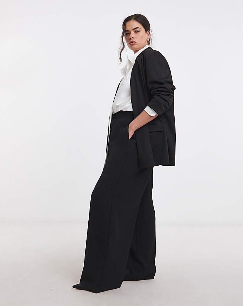 Black Ponte Jersey Relaxed Blazer