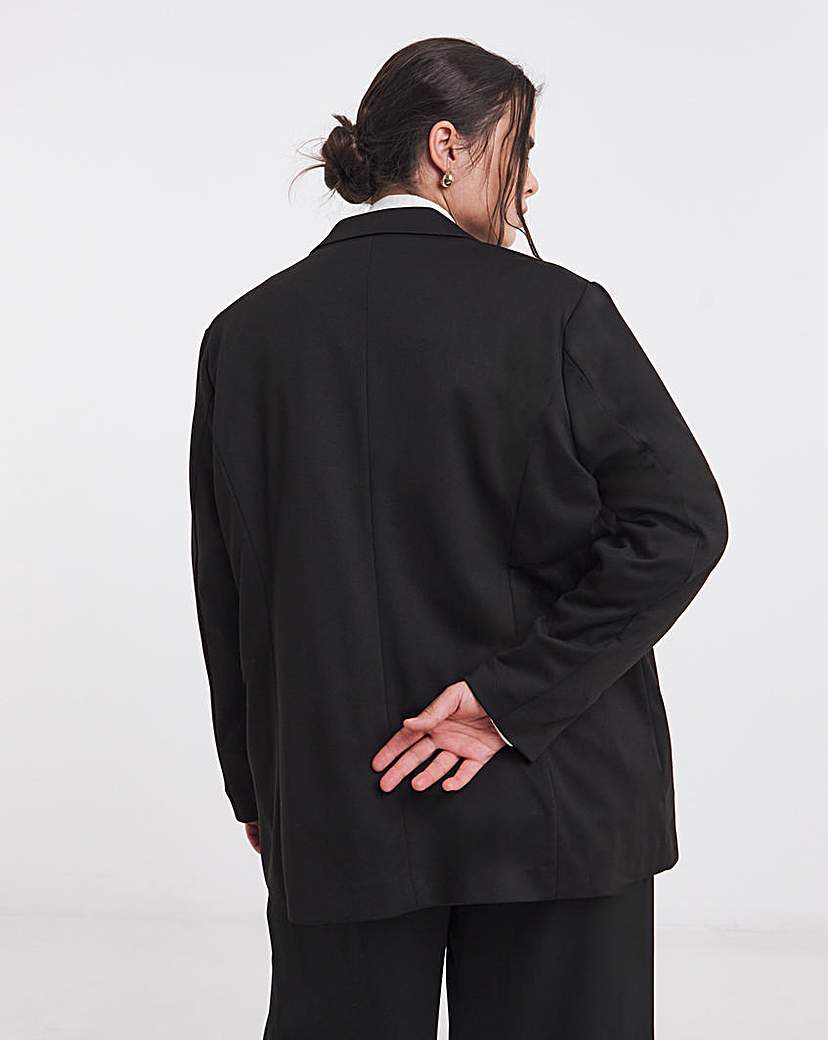 Black Ponte Jersey Relaxed Blazer