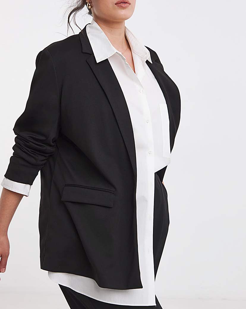 Black Ponte Jersey Relaxed Blazer