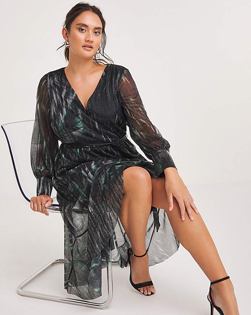 Joanna Hope Printed Plisse Dress