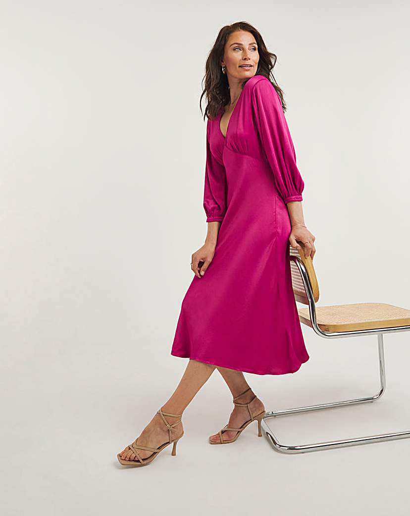 Joanna Hope Satin Midi Dress