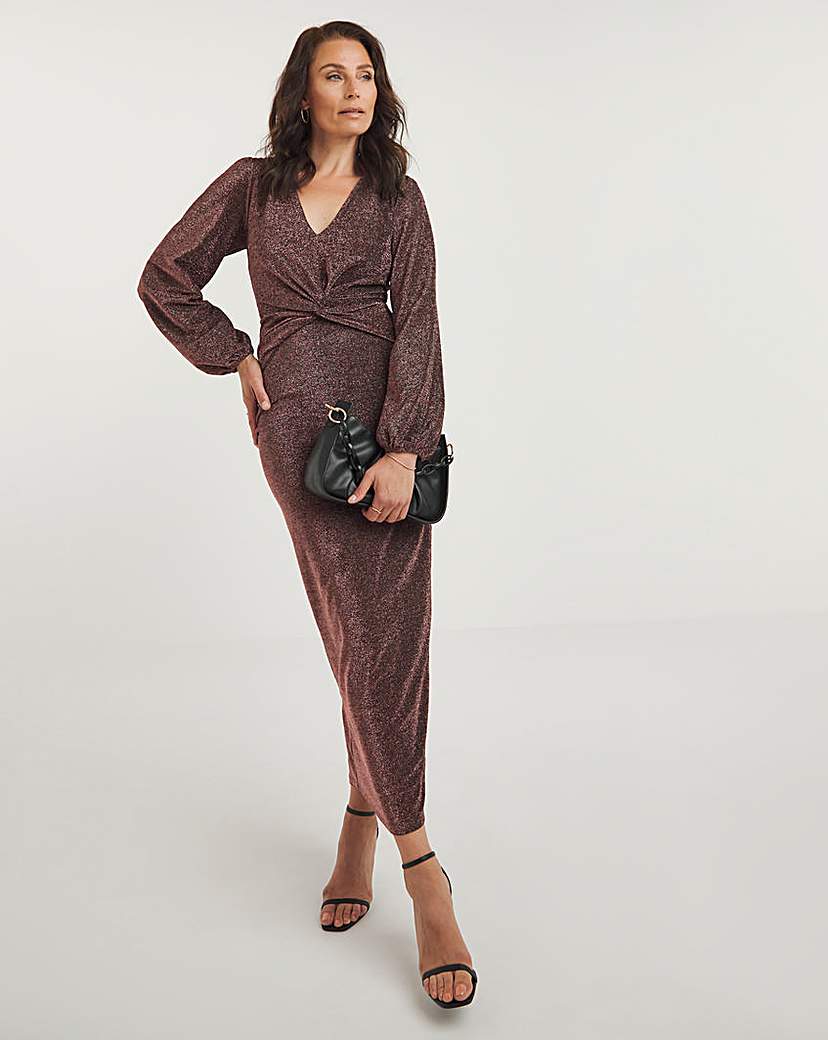 Joanna Hope Glitter Twist Front Dress