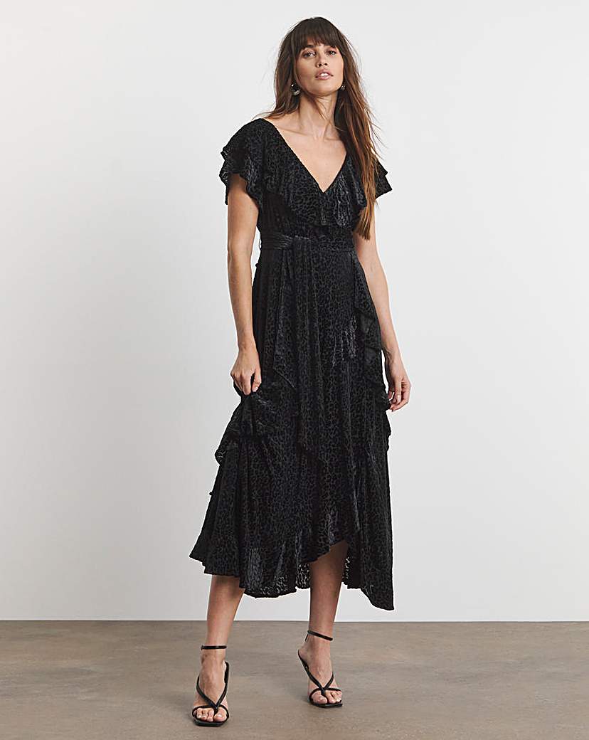 Joanna Hope Maxi Ruffle Burnout Dress