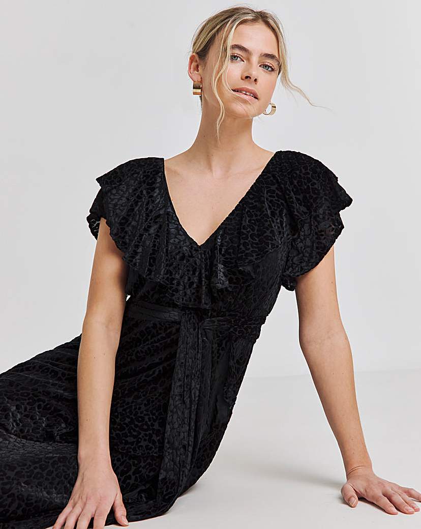 Joanna Hope Maxi Ruffle Burnout Dress