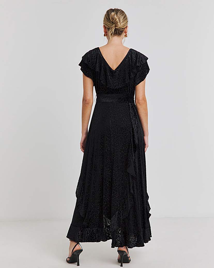 Joanna Hope Maxi Ruffle Burnout Dress