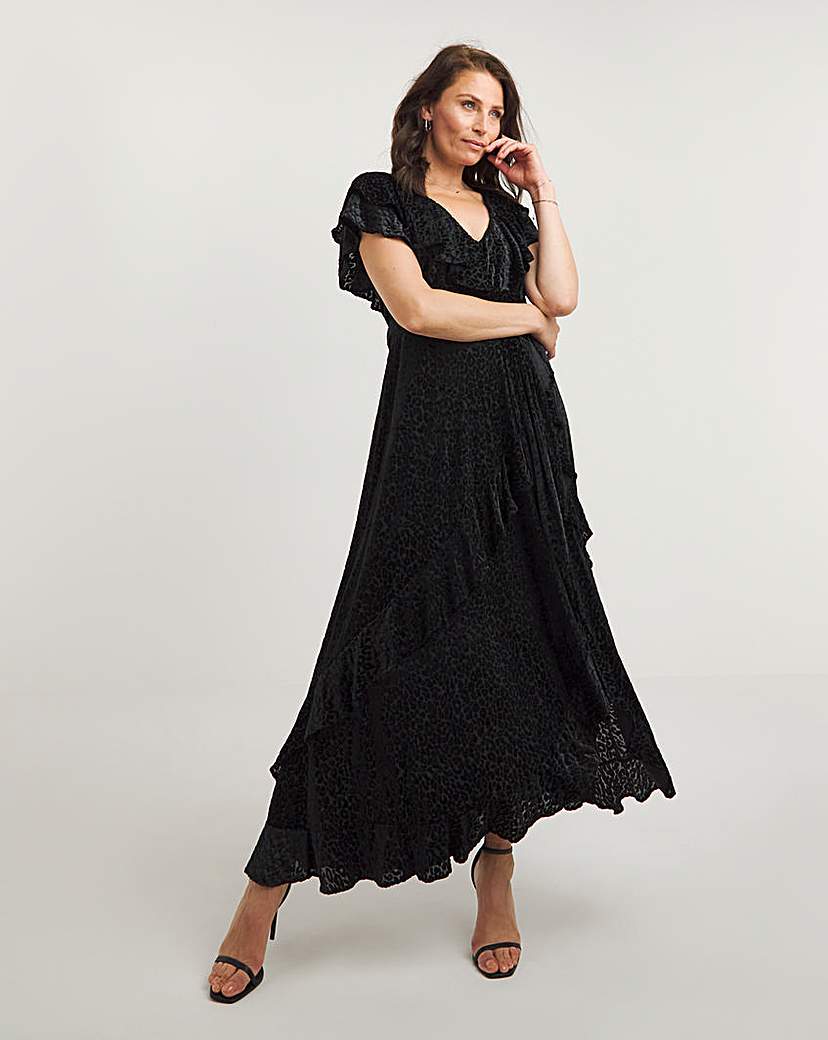 Joanna Hope Maxi Ruffle Burnout Dress