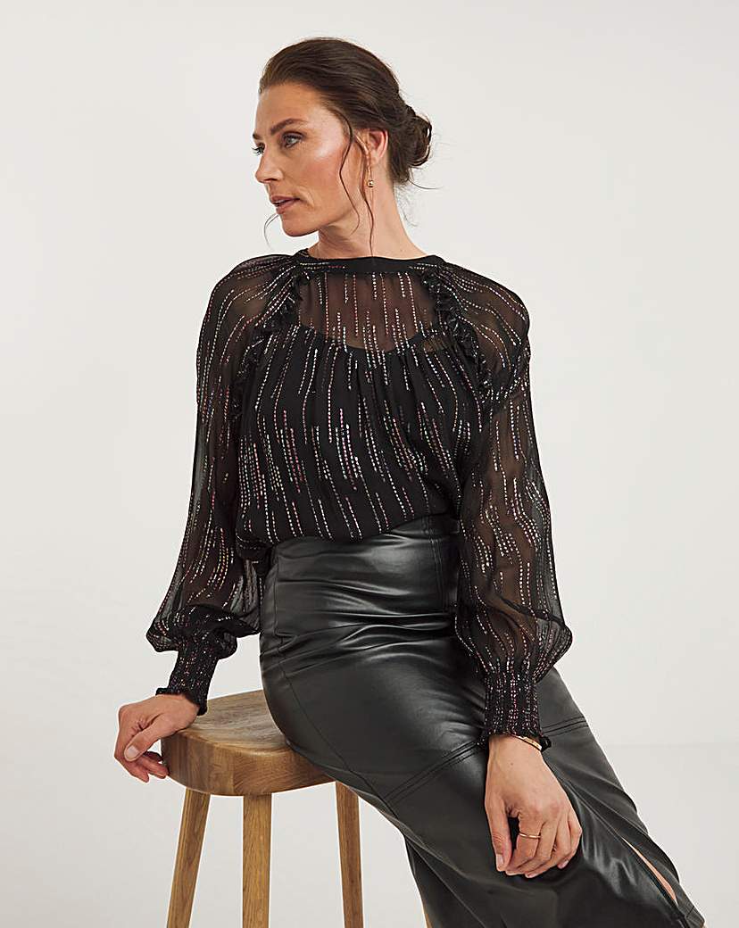 Joanna Hope Metallic Thread Blouse