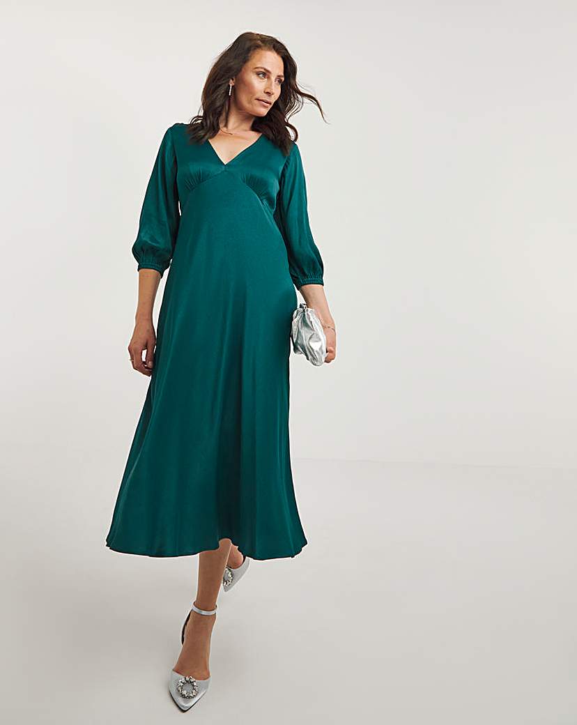 Joanna Hope Heavy Satin Midi Dress