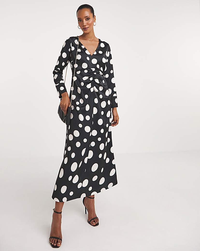 Joanna Hope Ruched Front Midi Dress