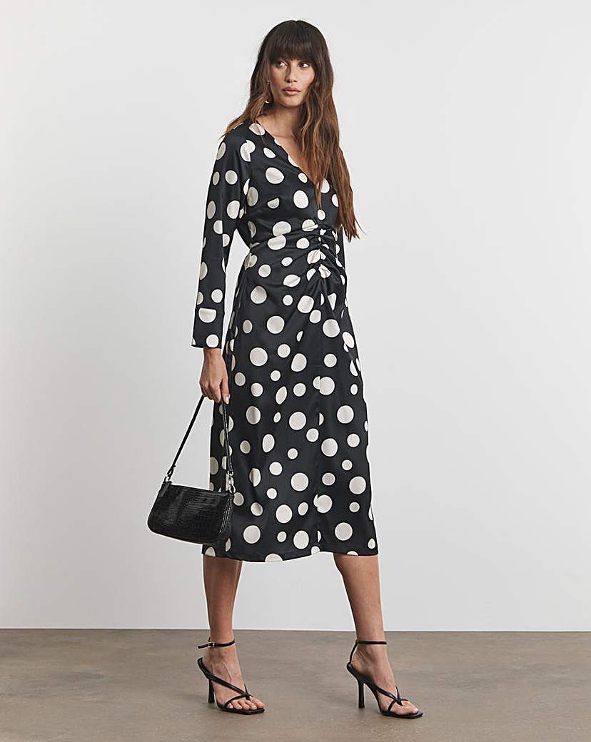 Joanna Hope Ruched Front Midi Dress