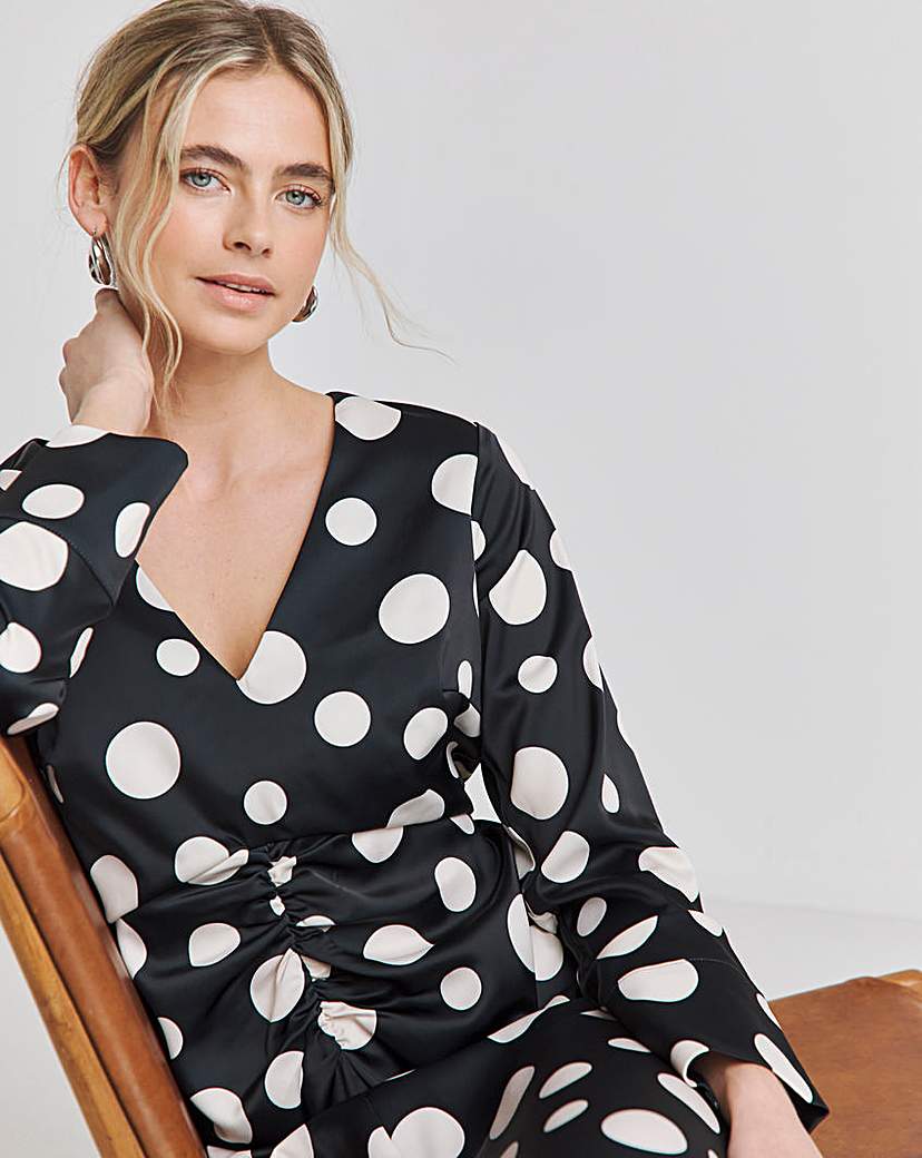 Joanna Hope Ruched Front Midi Dress