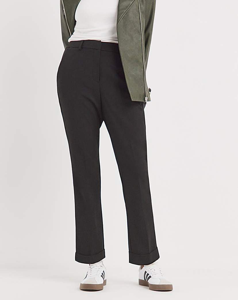 Black Tapered Ankle Grazer Trousers