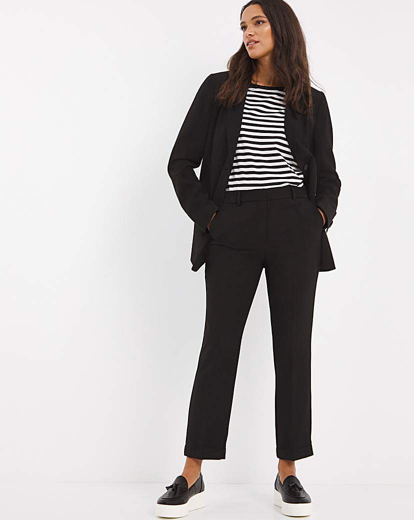 Black Tapered Ankle Grazer Trousers