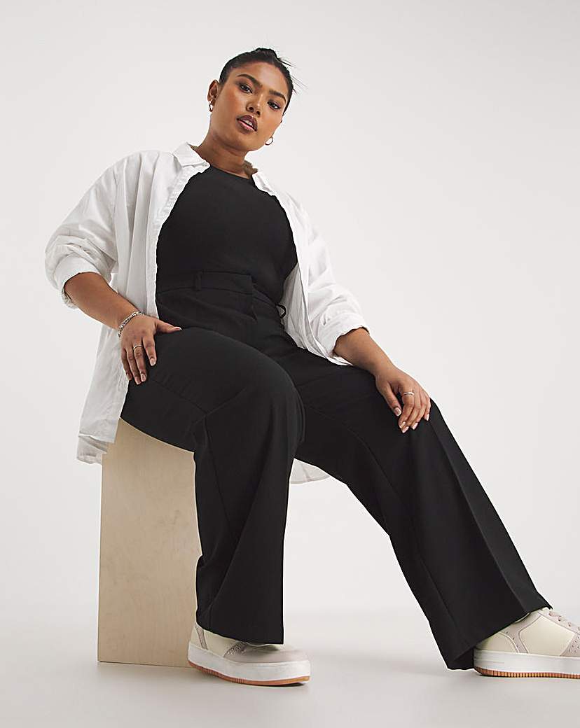 Black Tailored Wide Leg Trousers