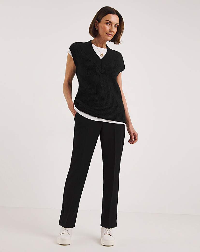 Black Tailored Straight Leg Trousers