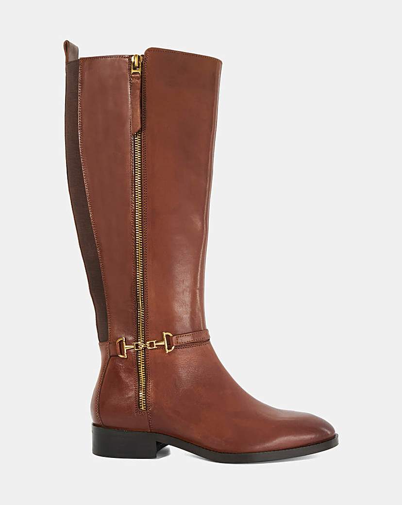 Dune Taylyn Leather Boots Wide Fit