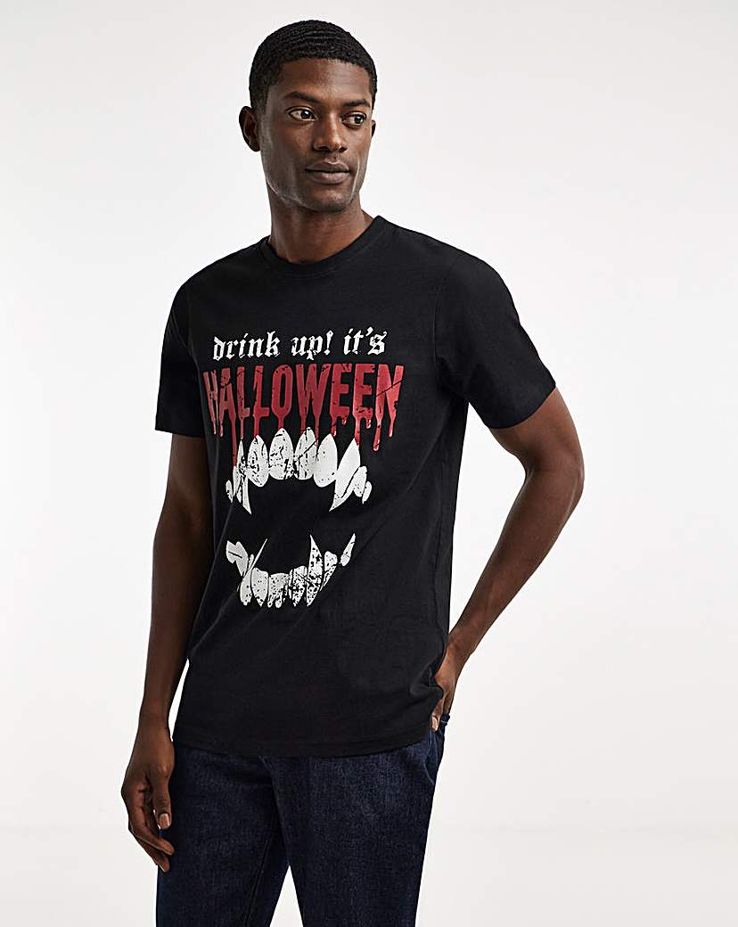 Vampire Halloween Graphic T-Shirt Long