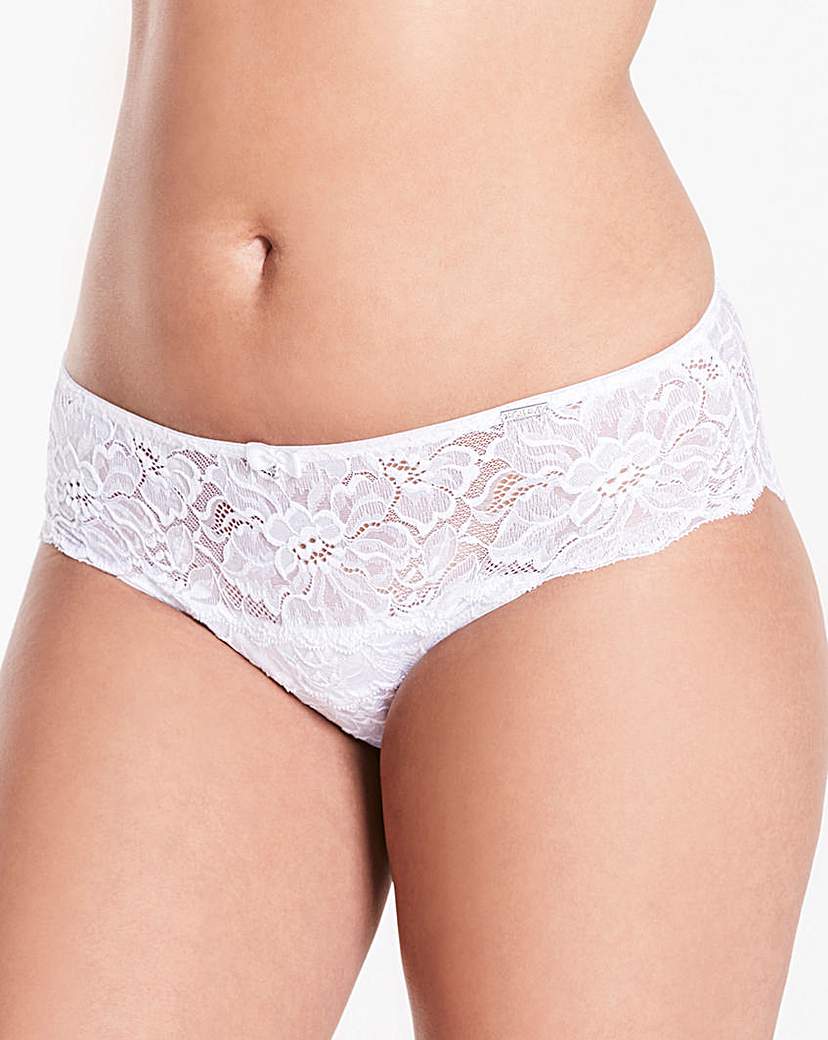 Image of Figleaves Curve RoseLace White MidiBrief