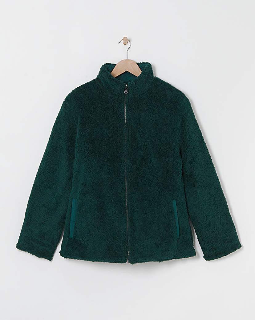 Teal Reversible Borg Quilted Jacket