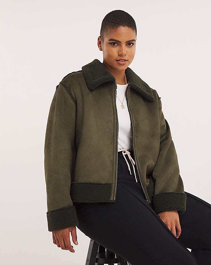 Khaki Plus Size Jacket Simply Be