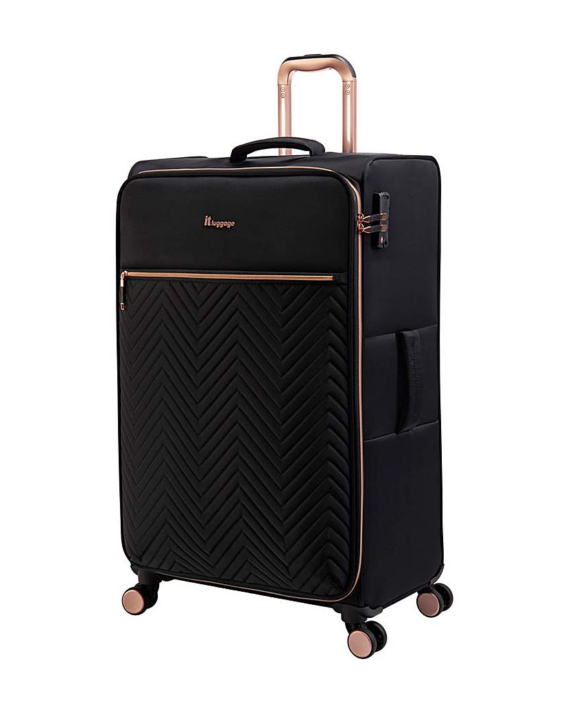 IT Luggage Black Large Suitcase