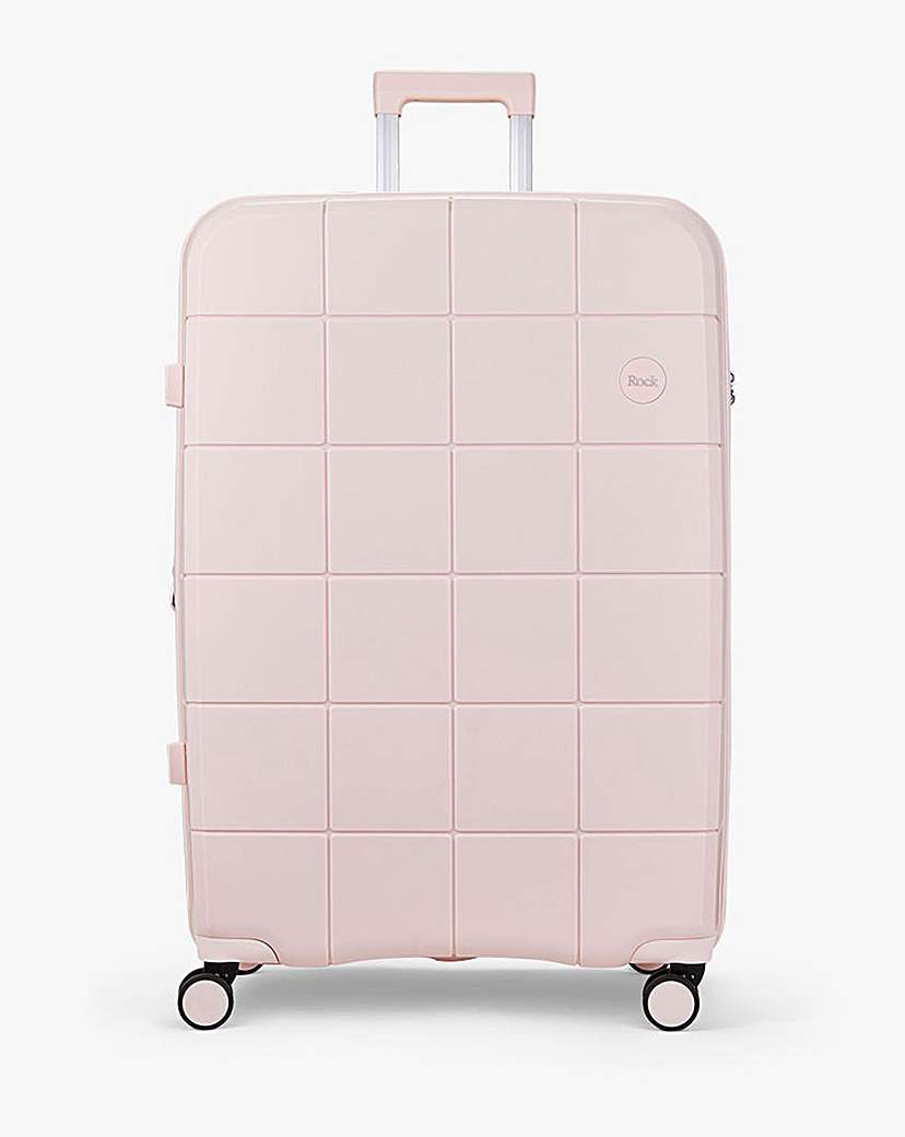 Rock Pixel Pastel Pink Large Suitcase