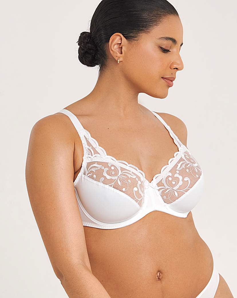 New In - Playtex Flower Elegance Emb Bra White