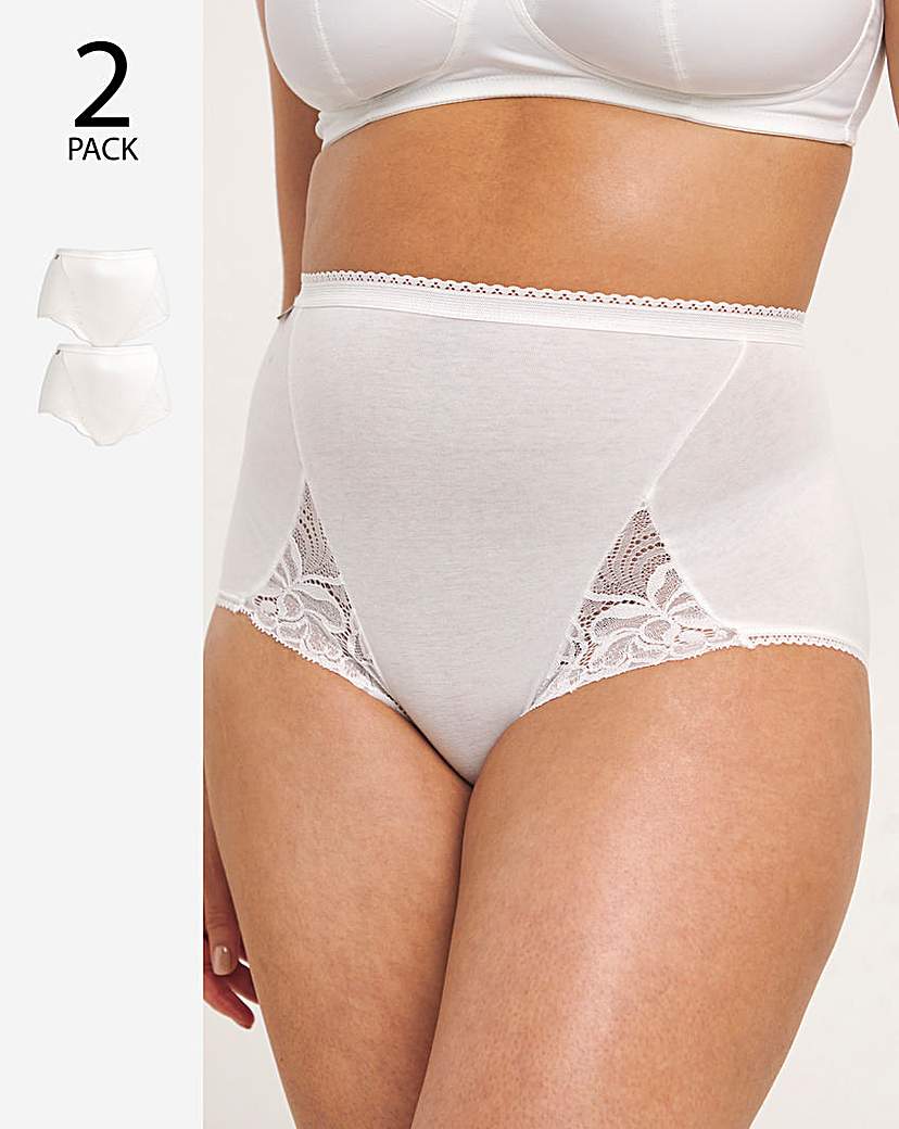 Playtex 2Pk Feminine Maxi Knickers White