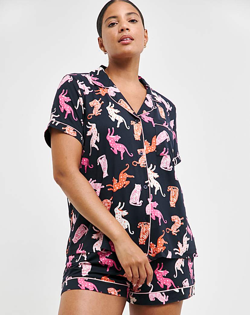 Chelsea Peers Tiger Print Short PJ Set