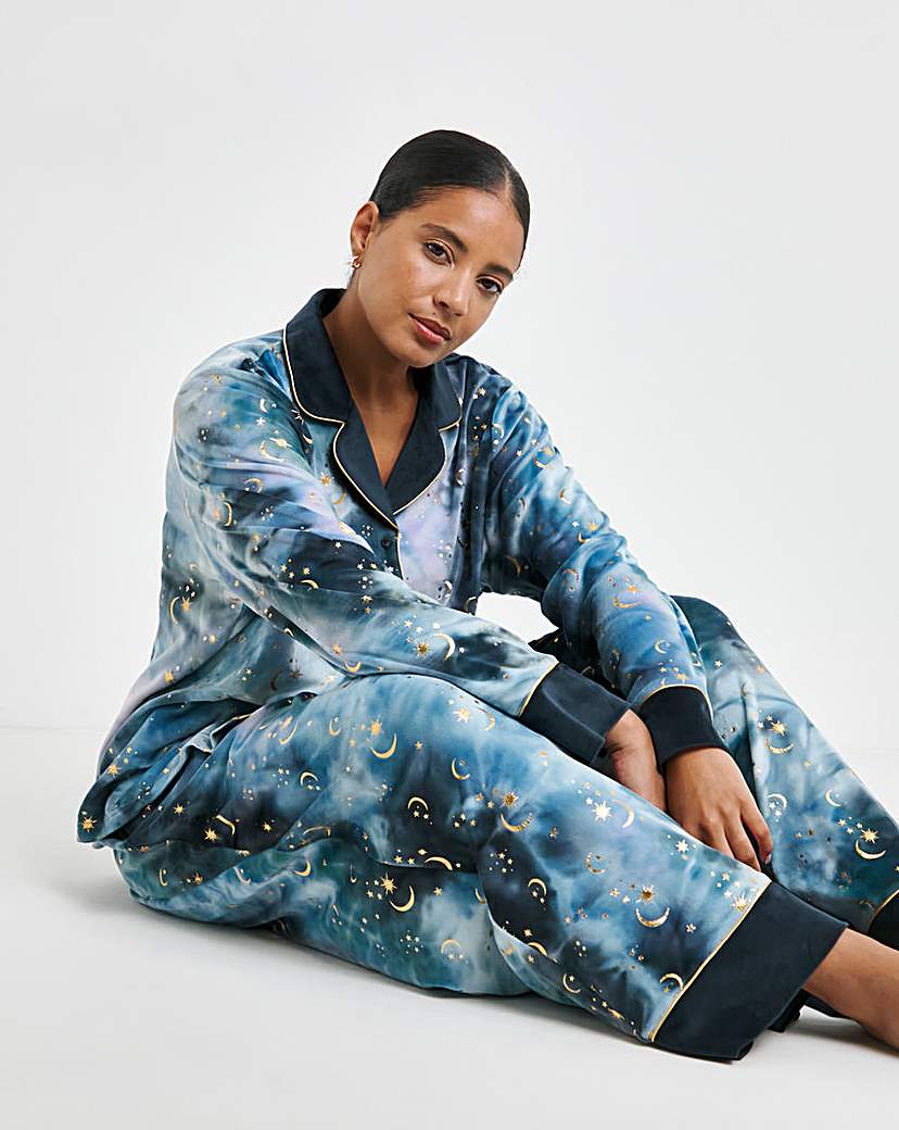 Chelsea Peers Velour Moon Print PJ Set - Multi
