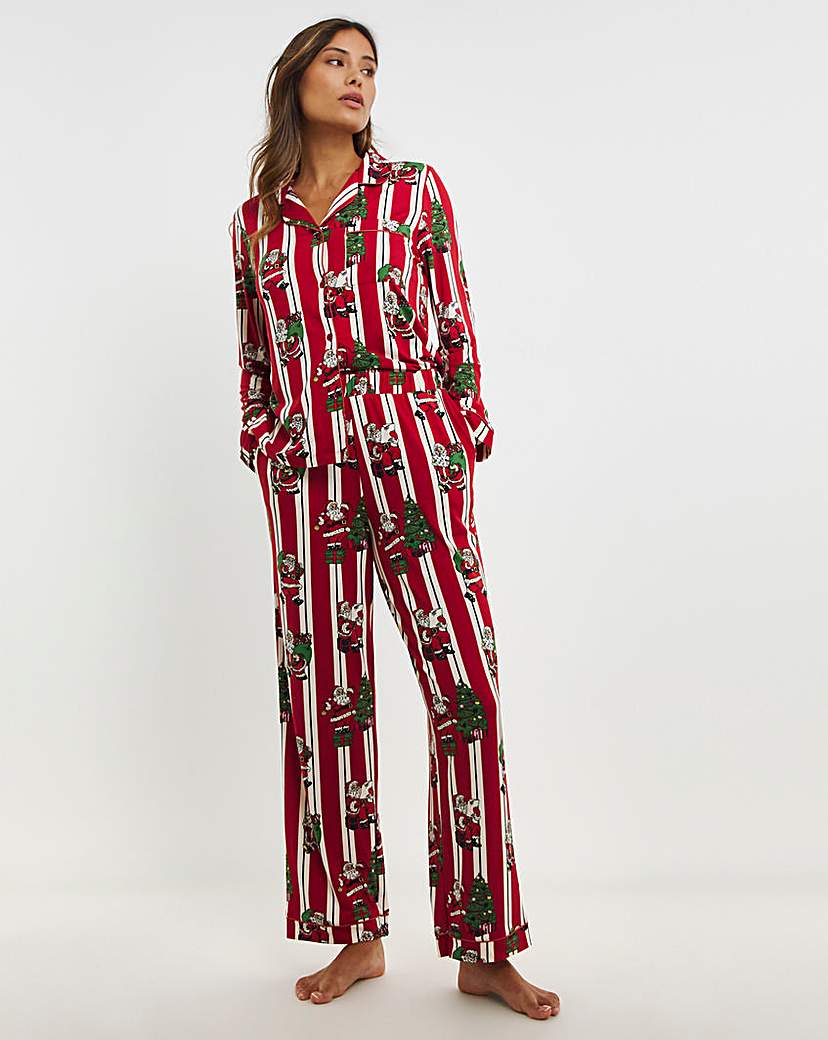 Chelsea Peers Santa Stripe PJ Set - Red Stripe