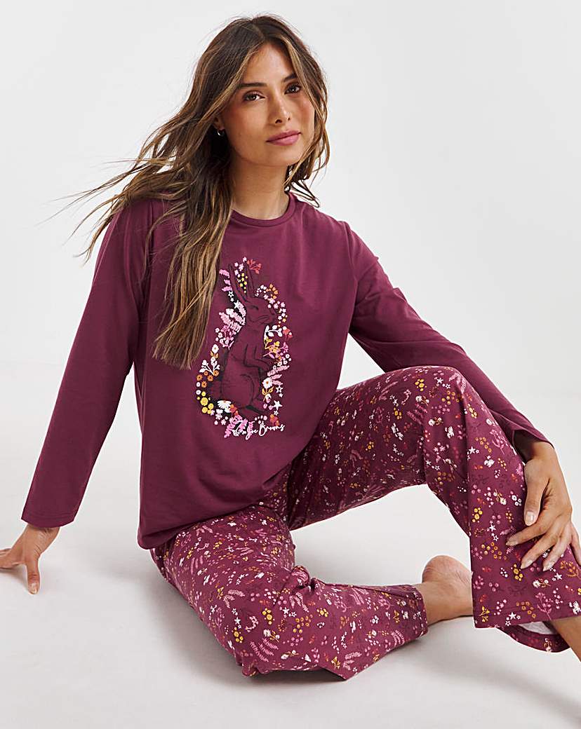 Joe Browns Hare Pyjama Set Maroon