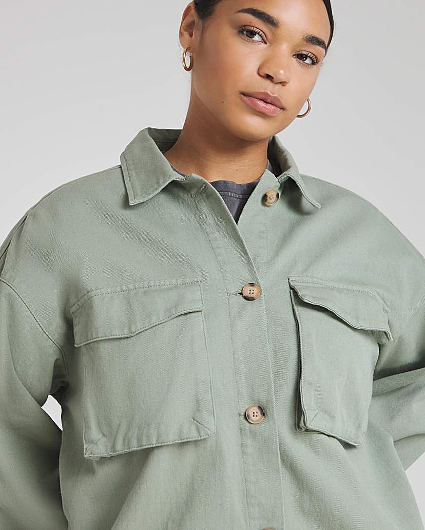 Khaki Utility Cargo Jacket