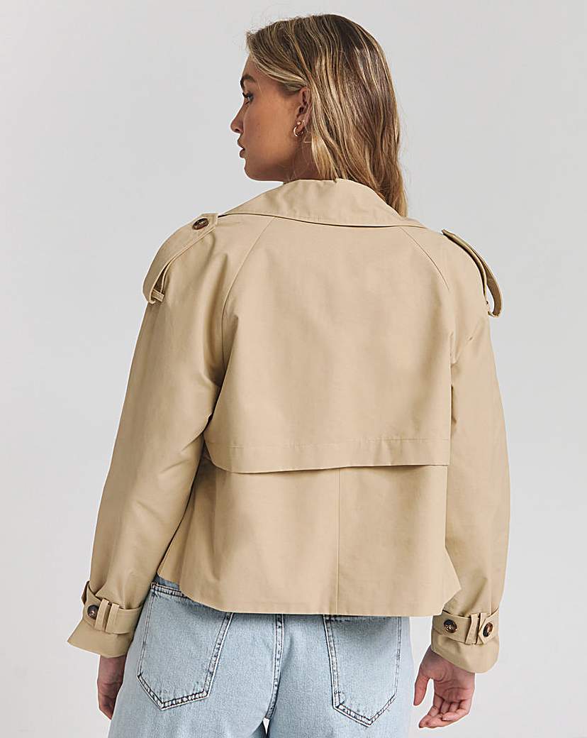 Camel Cropped Trench